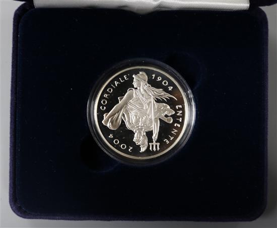 Royal Mint silver proof commemorative coins - Aldereney £10 Concorde 2003, five £2 coins, six 50p coins etc